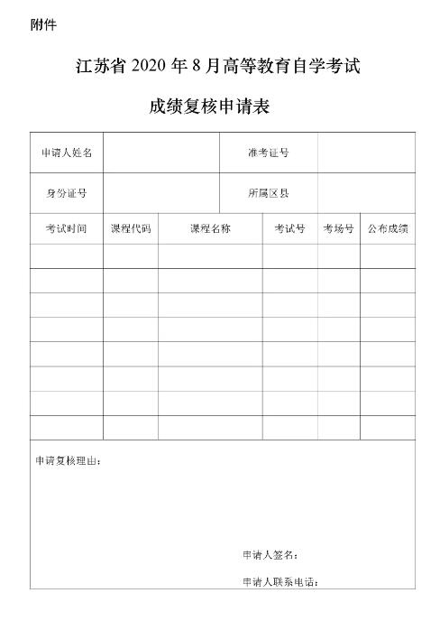 2020年8月江蘇自考成績復核分數流程